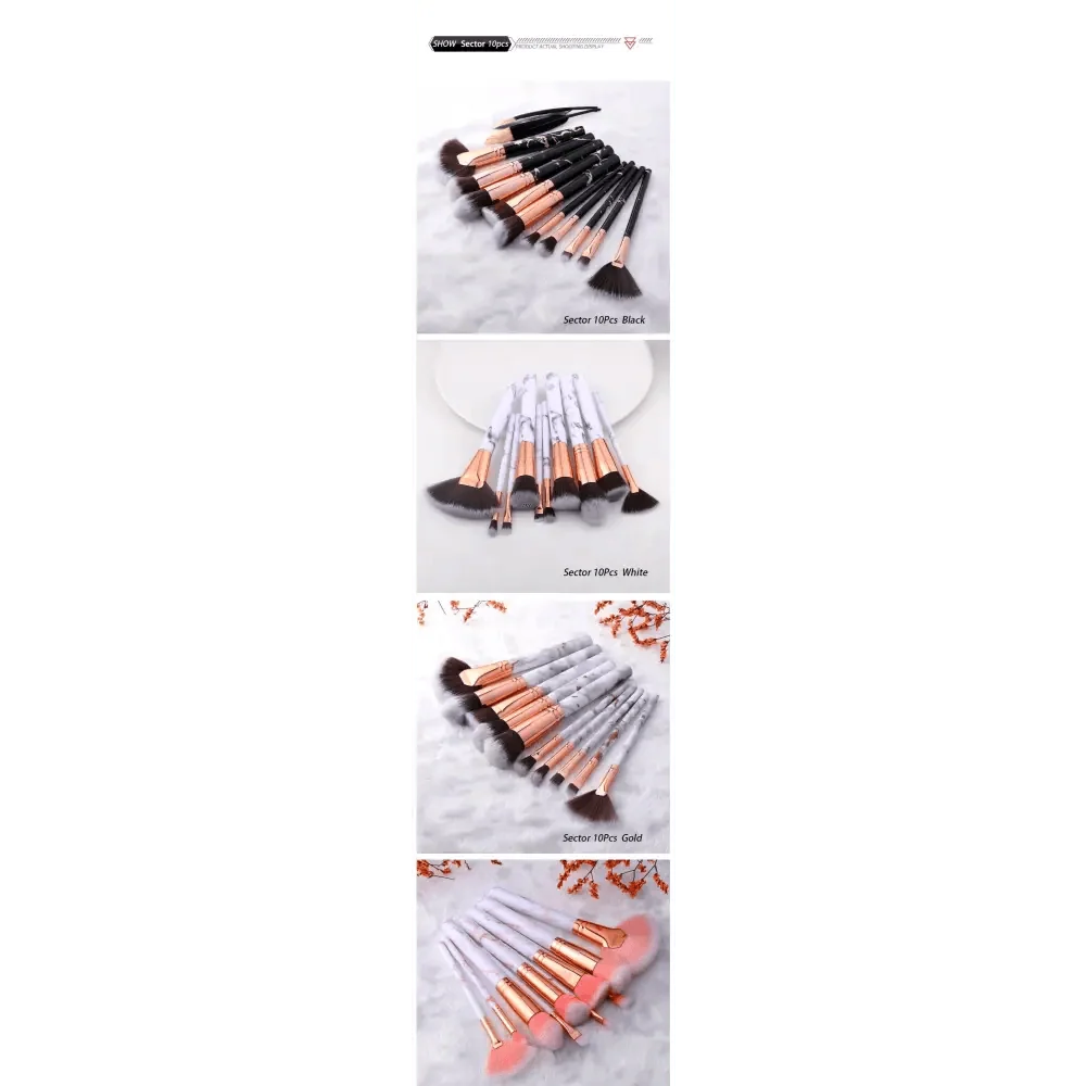 Marble Makeup Brush Set – 5, 10 or 15 Pieces