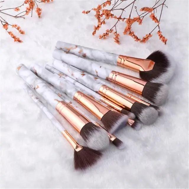 Marble Makeup Brush Set – 5, 10 or 15 Pieces